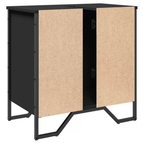  fekete szerelt fa fürdőszobai mosdószekrény 60 x 35 x 60 cm