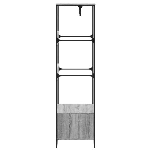  szürke sonoma színű szerelt fa ruhásszekrény 90 x 50 x 180 cm