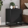  éjjeliszekrények 2 db Fekete 40x31x50 cm Méretezett fa és fém