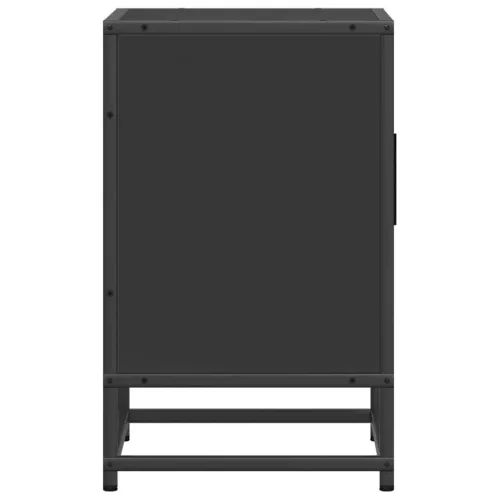  éjjeliszekrények 2 db Fekete 40x31x50 cm Méretezett fa és fém