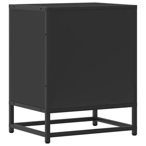  éjjeliszekrények 2 db Fekete 40x31x50 cm Méretezett fa és fém