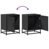  éjjeliszekrények 2 db Fekete 40x31x50 cm Méretezett fa és fém