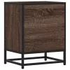  éjjeliszekrények 2 db barna tölgy 40x31x50 cm műfából és fémből