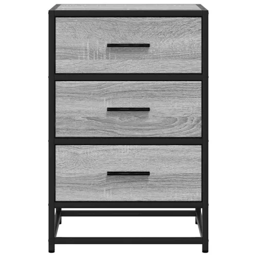  éjjeliszekrény szürke Sonoma 40x34,5x60 cm Gépi fa és fém