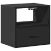  2 db fekete falra szerelhető éjjeliszekrény 40 x 31 x 39,5 cm