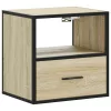  sonoma tölgy színű falra szerelhető éjjeliszekrény 40x31x39,5cm