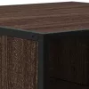  barna tölgy szerelt fa és fém dohányzóasztal 100 x 100 x 30 cm