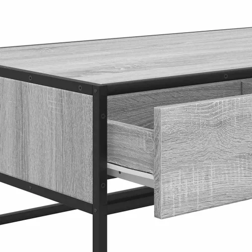  szürke sonoma szerelt fa és fém dohányzóasztal 100 x 50 x 35 cm