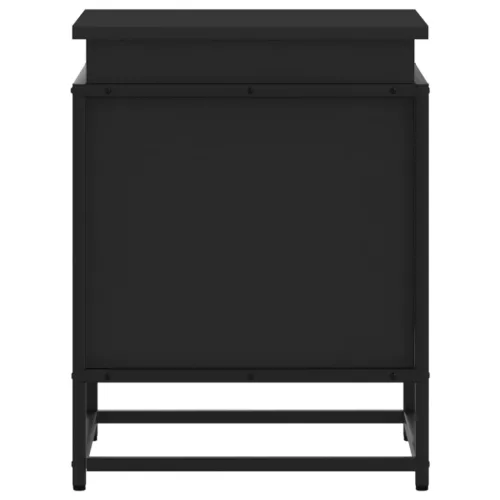  fekete szerelt fa tárolóláda fedéllel 40 x 40 x 51,5 cm