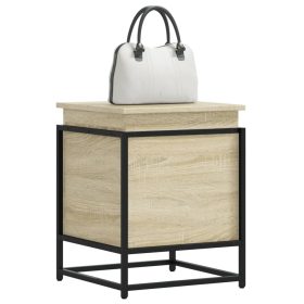    sonoma tölgy színű szerelt fa tárolóláda fedéllel 40x40x51,5 cm