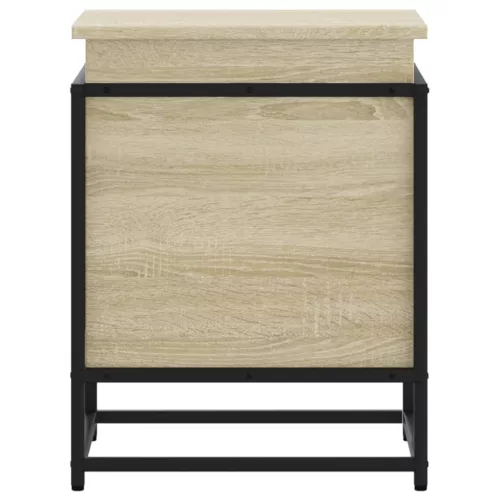  sonoma tölgy színű szerelt fa tárolóláda fedéllel 40x40x51,5 cm