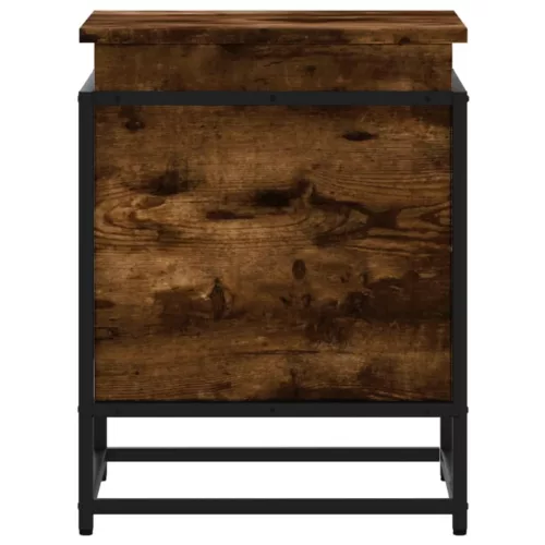  füstös tölgy színű szerelt fa tárolóláda fedéllel 40x40x51,5 cm