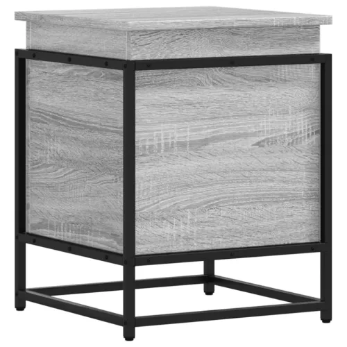  szürke sonoma szerelt fa tárolóláda fedéllel 40x40x51,5 cm