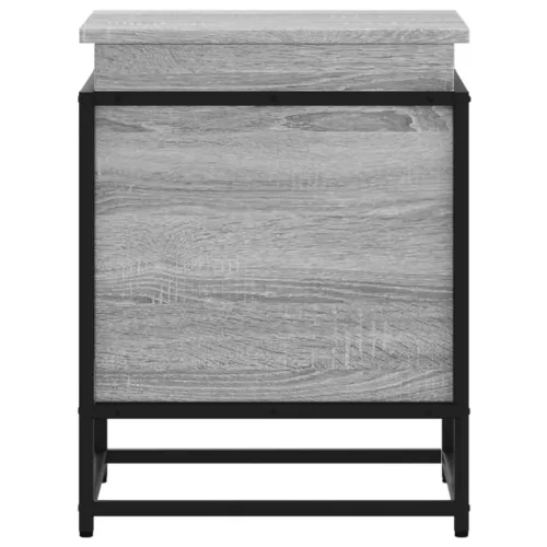  szürke sonoma szerelt fa tárolóláda fedéllel 40x40x51,5 cm