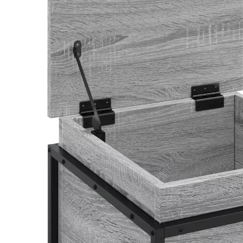  szürke sonoma szerelt fa tárolóláda fedéllel 40x40x51,5 cm