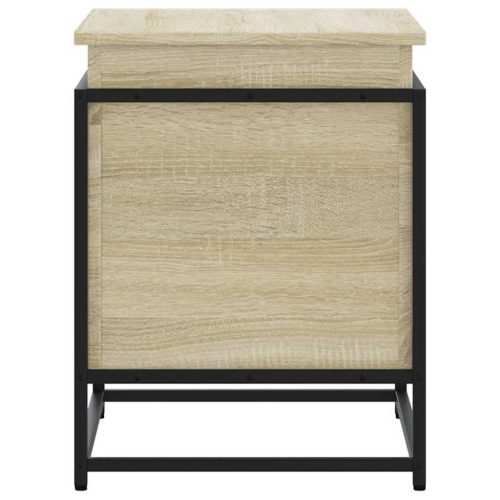  sonoma tölgy színű szerelt fa tárolóláda fedéllel 60x40x51,5 cm