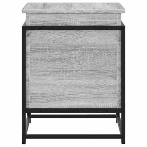  szürke sonoma szerelt fa tárolóláda fedéllel 60x40x51,5 cm