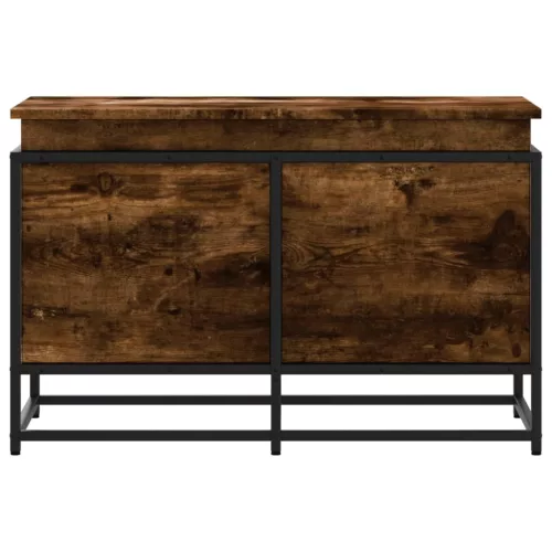  füstös tölgy színű szerelt fa tárolóláda fedéllel 80x40x51,5 cm