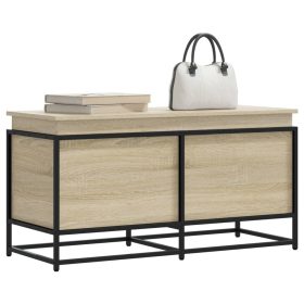    sonoma tölgy szerelt fa tárolóláda fedéllel 100x40x51,5 cm