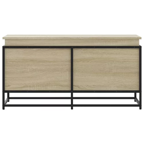  sonoma tölgy szerelt fa tárolóláda fedéllel 100x40x51,5 cm