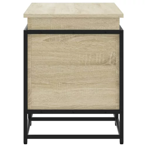  sonoma tölgy szerelt fa tárolóláda fedéllel 100x40x51,5 cm