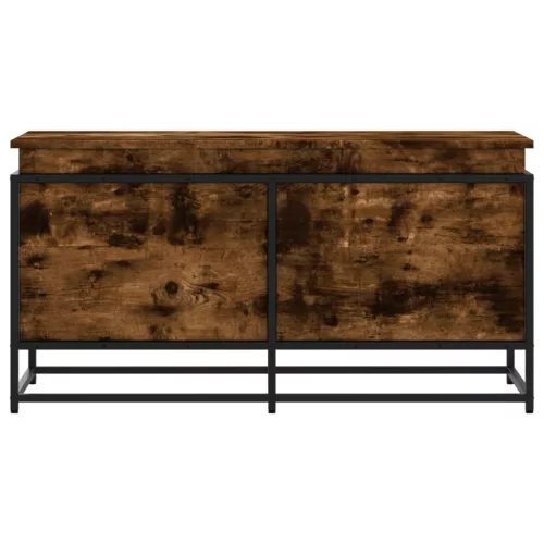  füstös tölgy színű szerelt fa tárolóláda fedéllel 100x40x51,5cm