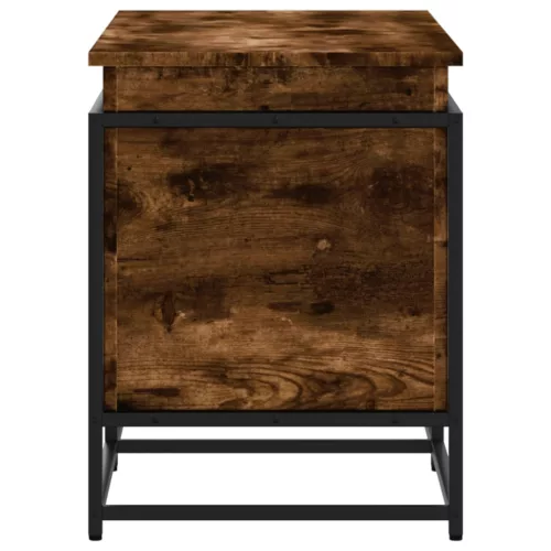  füstös tölgy színű szerelt fa tárolóláda fedéllel 100x40x51,5cm