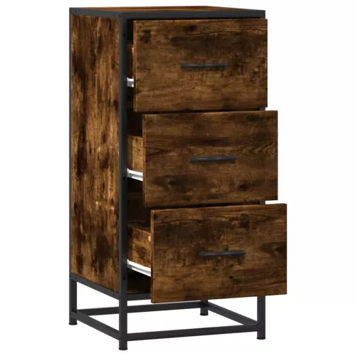  füstös tölgy színű szerelt fa tálalószekrény 35,5 x 35 x 76 cm