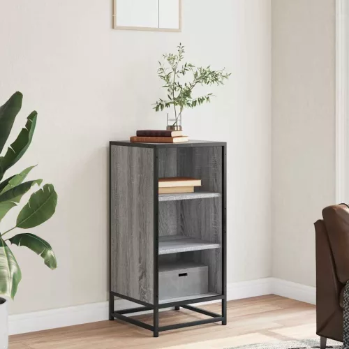  szürke sonoma színű szerelt fa tálalószekrény 35,5 x 35 x 76 cm