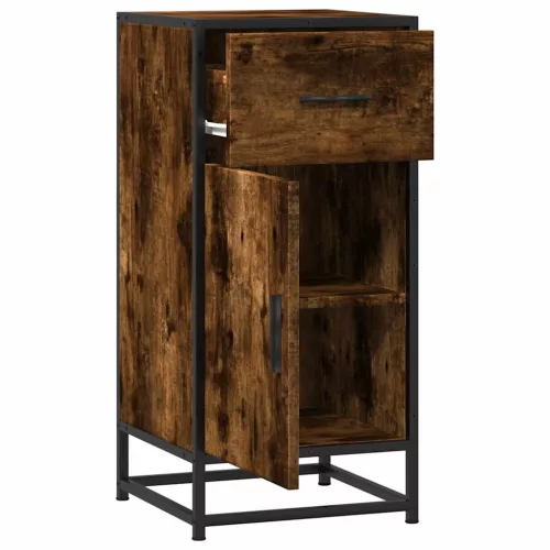  füstös tölgy színű szerelt fa tálalószekrény 35,5 x 35 x 76 cm