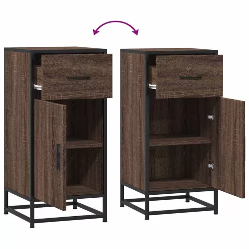  barna tölgy színű szerelt fa tálalószekrény 35,5 x 35 x 76 cm