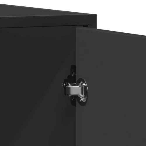  fekete szerelt fa tálalószekrény 92 x 35 x 76 cm