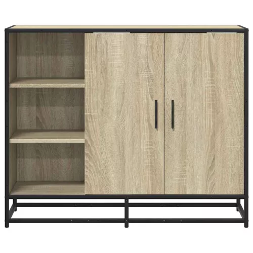  sonoma tölgy színű szerelt fa tálalóasztal 92 x 35 x 76 cm