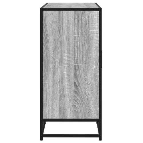  szürke sonoma színű szerelt fa tálalószekrény 92 x 35 x 76 cm