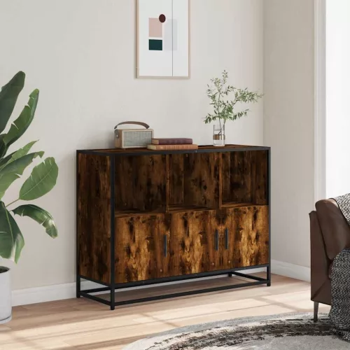  sonoma tölgy színű szerelt fa tálalószekrény 100x35x76 cm