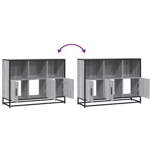  szürke sonoma színű szerelt fa tálalószekrény 100x35x76 cm