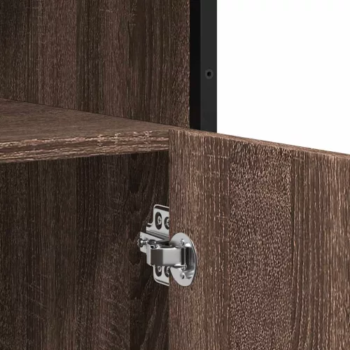  barna tölgyszínű szerelt fa tálalószekrény 100x35x76 cm