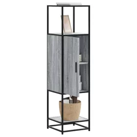  Highboard szürke sonoma 35,5x35x139 cm gépelt fa és fém