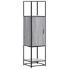  Highboard szürke sonoma 35,5x35x139 cm gépelt fa és fém