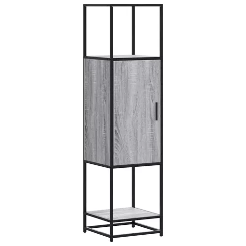  Highboard szürke sonoma 35,5x35x139 cm gépelt fa és fém