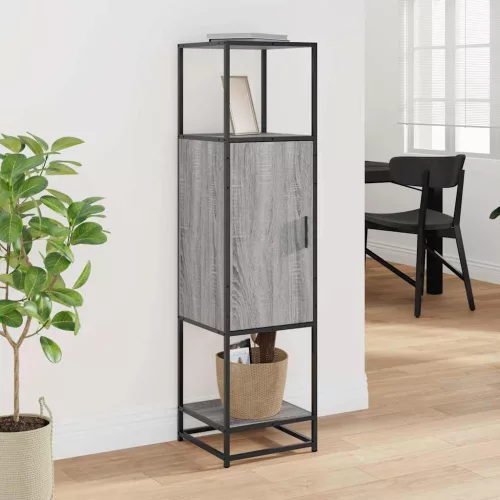  Highboard szürke sonoma 35,5x35x139 cm gépelt fa és fém