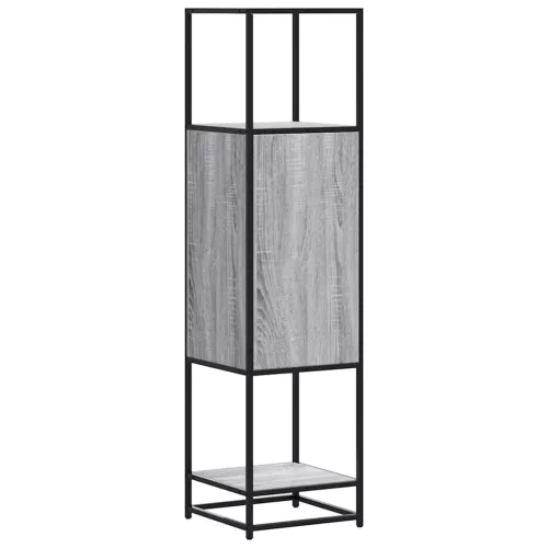  Highboard szürke sonoma 35,5x35x139 cm gépelt fa és fém