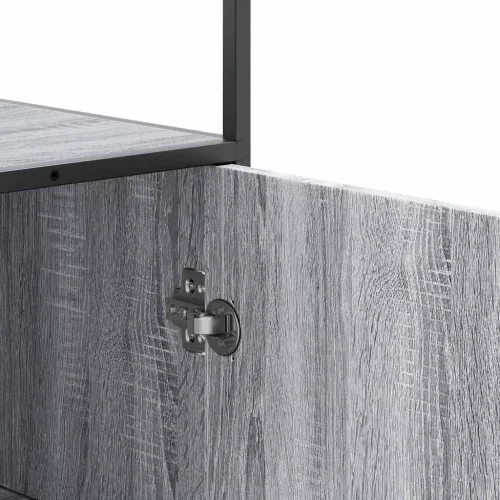  Highboard szürke sonoma 35,5x35x139 cm gépelt fa és fém