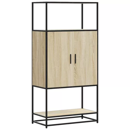  Highboard sonoma tölgy 68x35x139 cm gépelt fa és fém