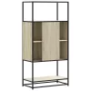  Highboard sonoma tölgy 68x35x139 cm gépelt fa és fém