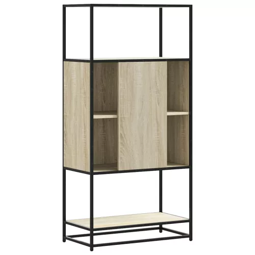 Highboard sonoma tölgy 68x35x139 cm gépelt fa és fém