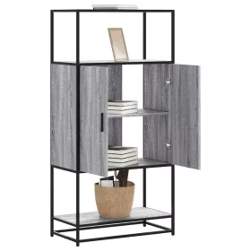  Highboard szürke sonoma 68x35x139 cm gépelt fa és fém