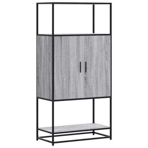  Highboard szürke sonoma 68x35x139 cm gépelt fa és fém