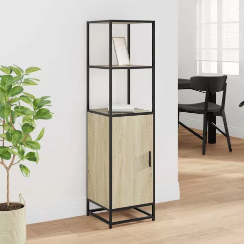  Highboard sonoma tölgy 35,5x35x139 cm gépelt fa és fém