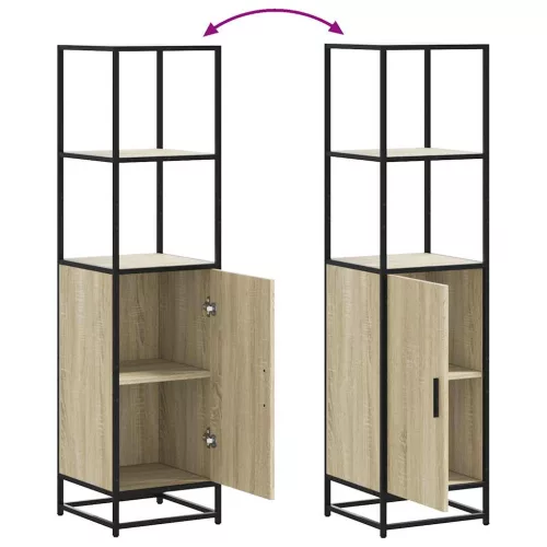  Highboard sonoma tölgy 35,5x35x139 cm gépelt fa és fém